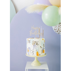 Topper drewniany Happy Birthday, 16.5cm
