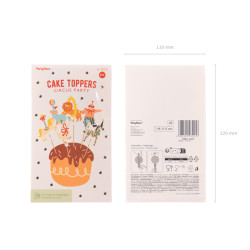 Dekoracje do muffinek Cyrk, 9-11,5 cm, mix (1 op. / 6 szt.)