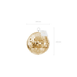 Kula lustrzana disco, szampański złoty, 20 cm