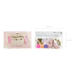 Baner Happy Birthday Jednorożec, 230x17.5 cm, mix