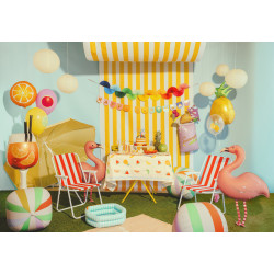 Baner papierowy Happy Birthday, mix, 163x12 cm