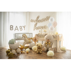 Balon foliowy Welcome Home, 335x71 cm, cappuccino