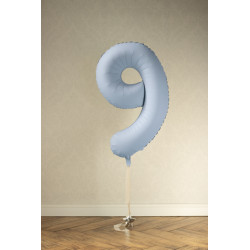 Balon foliowy Cyfra '9', 86cm, mglisty niebieski