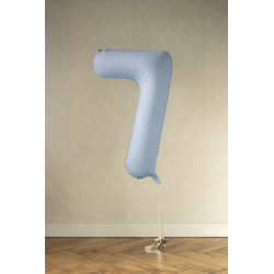 Balon foliowy Cyfra '7', 86cm, mglisty niebieski