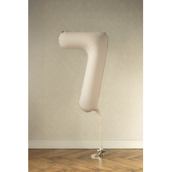Balon foliowy Cyfra '7', 86cm, jasny beż