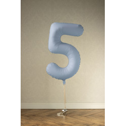 Balon foliowy Cyfra '5', 86cm, mglisty niebieski
