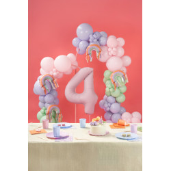 Balon foliowy Cyfra '4', 86cm, jasny różowy