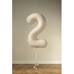 Balon foliowy Cyfra '2', 86cm, jasny beż