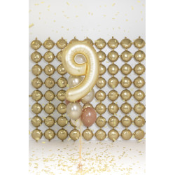 Balon foliowy Cyfra '9', 86cm, złoty