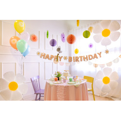 Balony Eco 30 cm, Stokrotki, mix (1 op. / 5 szt.)