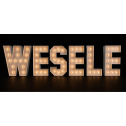WESELE żarówkowy napis LED - wypożyczenie