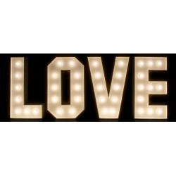 LOVE żarówkowy napis LED - wypożyczenie
