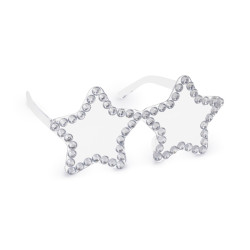 Okulary Gwiazdy z diamencikami, 14,5x7 cm, srebrny