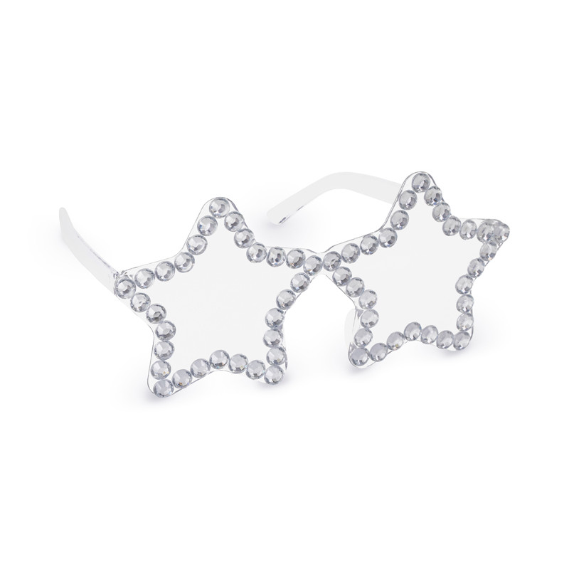 Okulary Gwiazdy z diamencikami, 14,5x7 cm, srebrny
