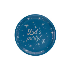 Talerzyki Let's party!, 23 cm, granatowy (1 op. / 6 szt.)