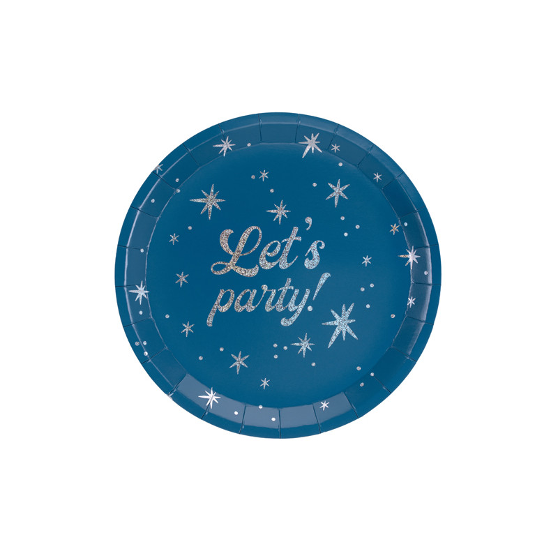 Talerzyki Let's party!, 23 cm, granatowy (1 op. / 6 szt.)