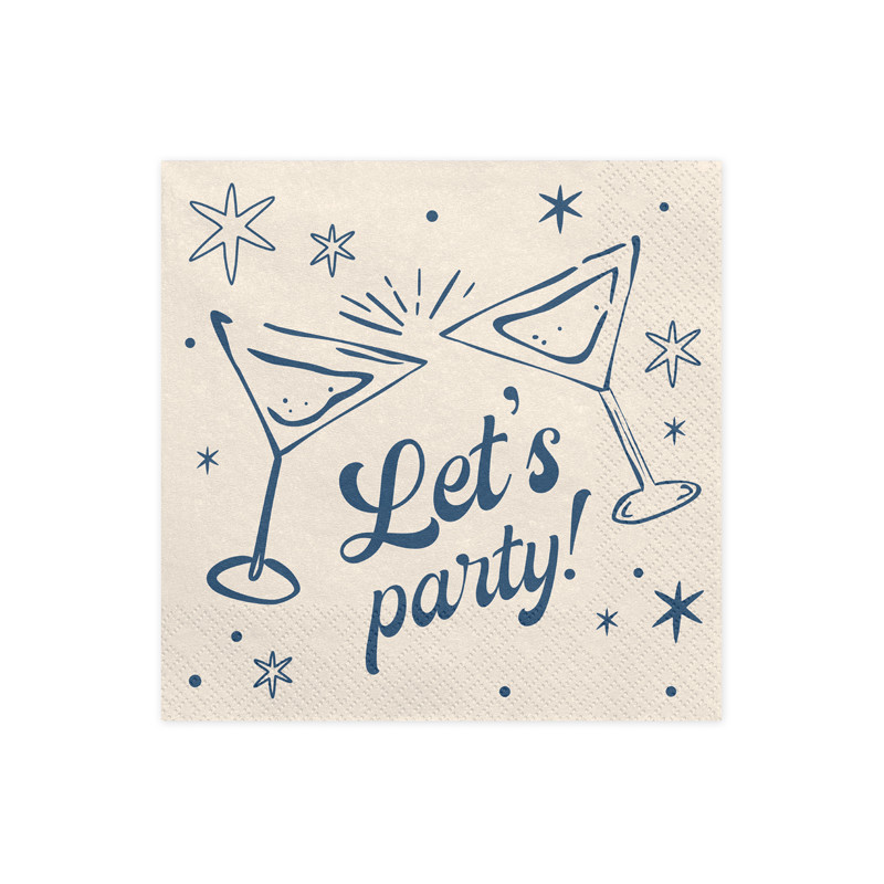 Serwetki Let's party!, 33x33 cm, beżowy (1 op. / 20 szt.)