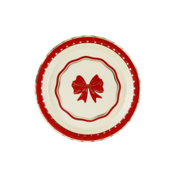 Talerzyki Kokarda, 18 cm, czerwono-beżowy (1 op. / 6 szt.)