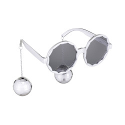 Okulary Kule disco, 16x6,5 cm, srebrny