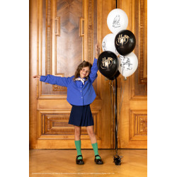 Balony Strong Harry Potter z nadrukiem, biało-czarny (1 op. / 6 szt.)