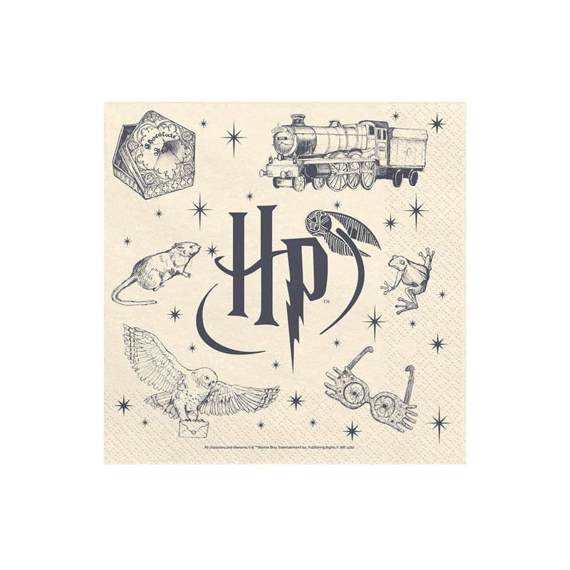 Serwetki Harry Potter, 33x33 cm, beżowe (1 op. / 20 szt.)