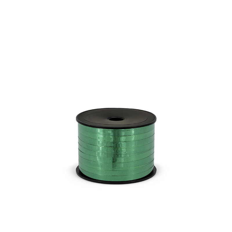 Wstążka plastikowa metalizowana 5mm/90m, ciemnozielony