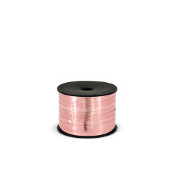 Wstążka plastikowa metalizowana 5mm/90m, różowe złoto