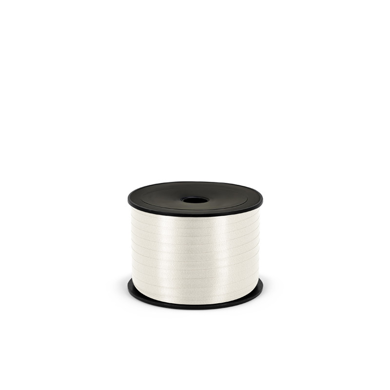 Wstążka plastikowa matowa 5mm/90m, biały