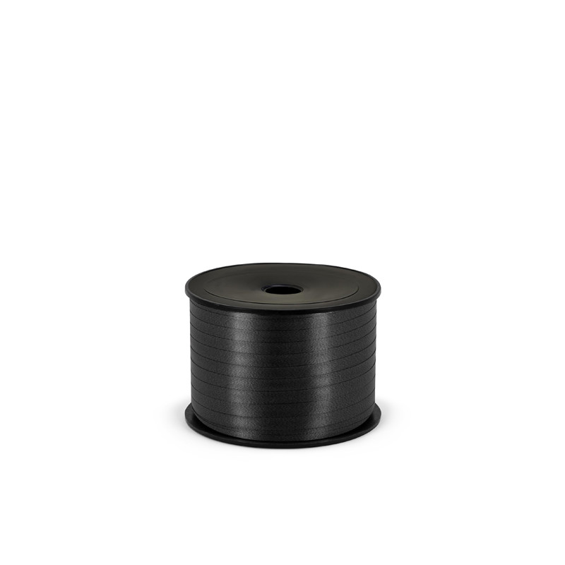 Wstążka plastikowa matowa 5mm/90m, czarny