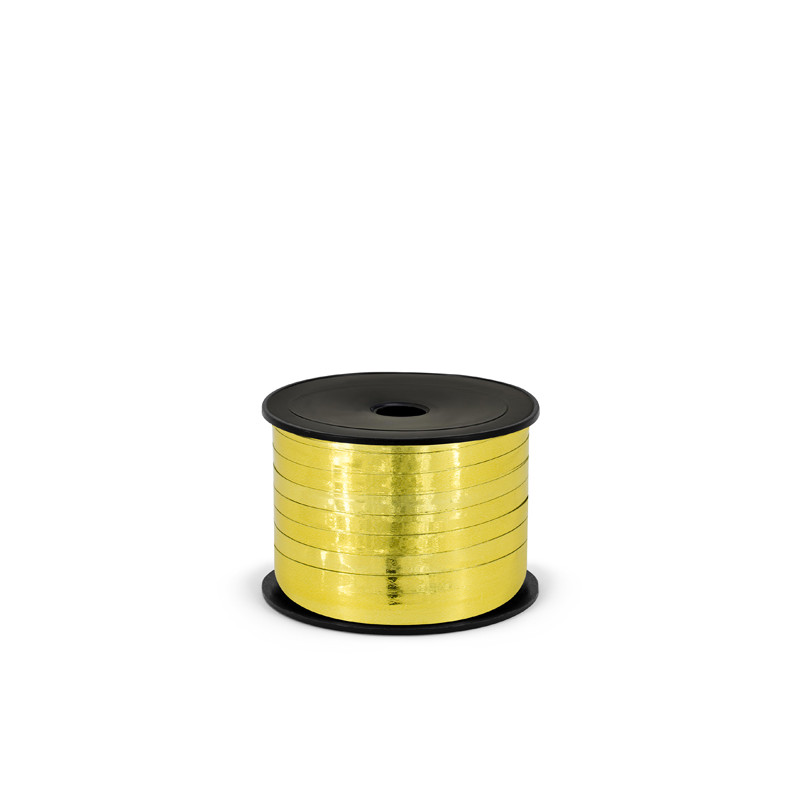 Wstążka plastikowa metalizowana 5mm/25m, złoty