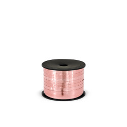 Wstążka plastikowa metalizowana 5mm/25m, różowe złoto