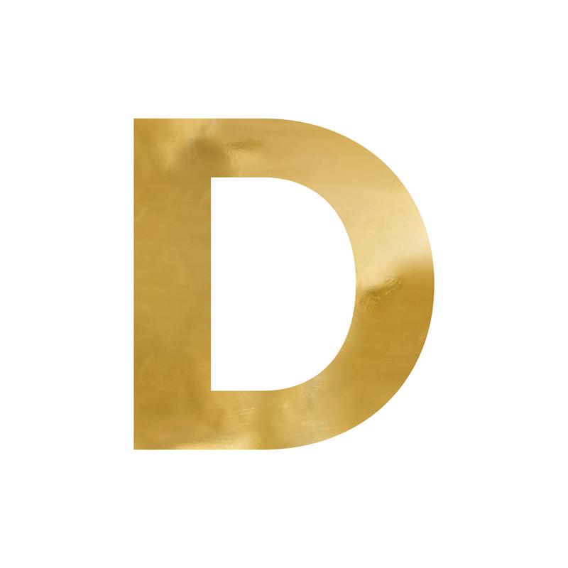 Litera lustrzana ''D'', złoty, 55x60 cm