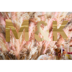 Litera lustrzana ''D'', złoty, 55x60 cm