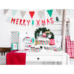 Torebki na prezenty Merry Little Christmas, kraft, 25x11x27cm (1 op. / 3 szt.)
