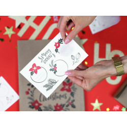 Torebki na prezenty Merry Little Christmas, kraft, 25x11x27cm (1 op. / 3 szt.)