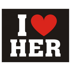 Naklejki na buty I love her (1 op. / 2 szt.)