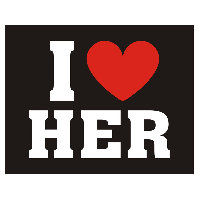 Naklejki na buty I love her (1 op. / 2 szt.)