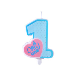 Świeczka urodzinowa Only One, błękit, 8cm