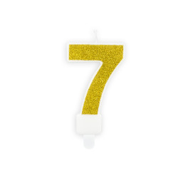 Świeczka urodzinowa Cyferka 7, złoty, 7cm