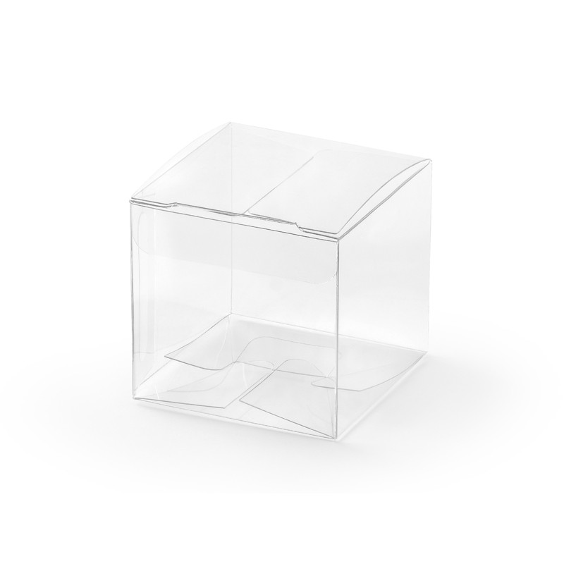 Pudełeczka kwadratowe, transparentne, 5x5x5cm (1 op. / 10 szt.)