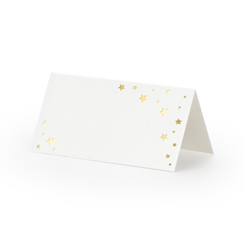 Wizytówki na stół Let's Celebrate - Gwiazdki, 9,5x5,5cm (1 op. / 10 szt.)