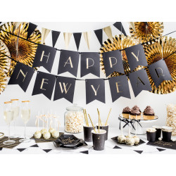 Talerzyki Let's Celebrate, czarny, 23cm (1 op. / 6 szt.)