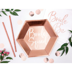 Talerzyki Bride squad, różowe złoto, 23cm (1 op. / 6 szt.)