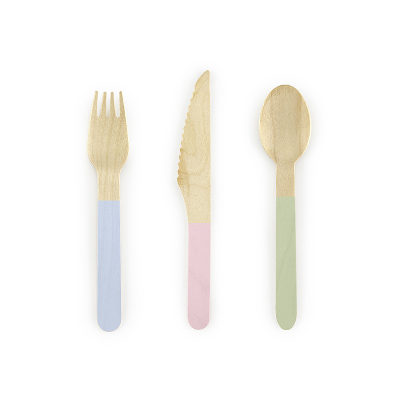 Sztućce drewniane, mix, 16cm (1 op. / 18 szt.)