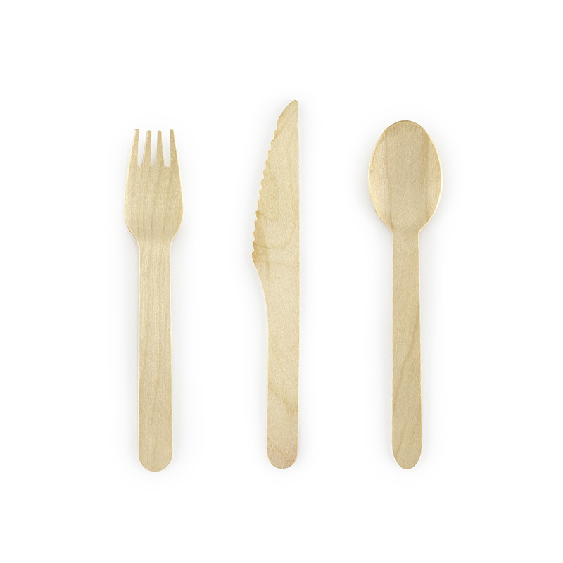 Sztućce drewniane Woodland, 16cm (1 op. / 18 szt.)