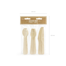 Sztućce drewniane Woodland, 16cm (1 op. / 18 szt.)