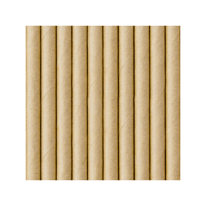 Słomki papierowe, kraft, 19.5cm (1 op. / 250 szt.)