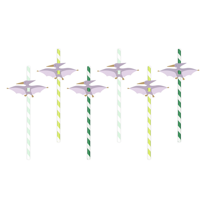 Słomki Pterodaktyl, 19.5 cm, mix (1 op. / 6 szt.)