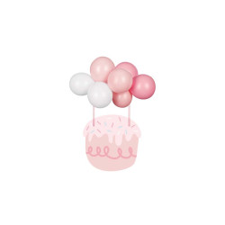 Balonowy topper na tort, różowy,  29 cm