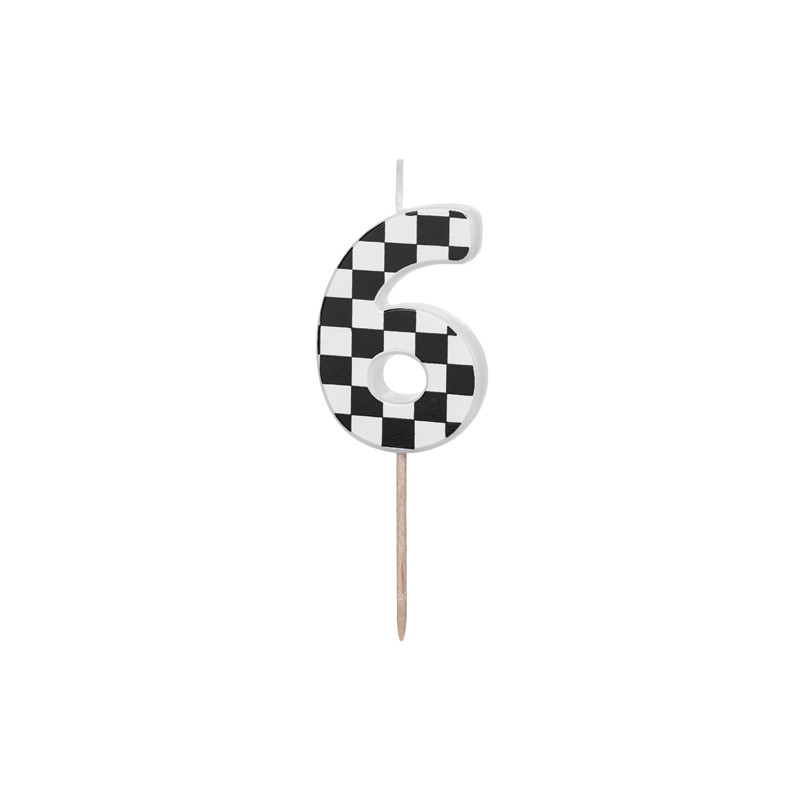 Świeczka urodzinowa Cyferka 6, 5.5 cm, mix